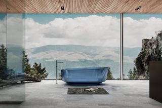 Прозрачная ванна ABBER Kristall AT9706Saphir из полиэфирной смолы 170x80см синий